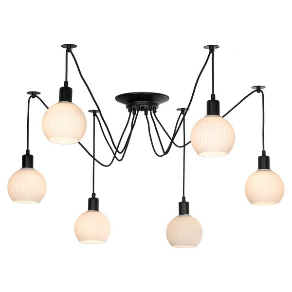 

Подвесная люстра паук Lussole LGO Shirley LSP-8439, Черно-белый, Shirley LSP-8439