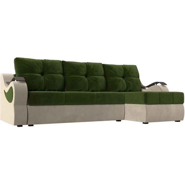 

Угловой диван Меркурий правый (основа микровельвет зеленый, компаньон микровельвет бежевый) Лига Диванов 100363, Бежевый;зеленый, Меркурий 100363