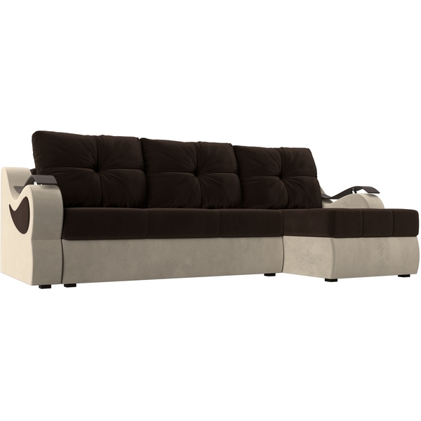 

Угловой диван Меркурий правый (основа микровельвет коричневый, компаньон микровельвет бежевый) Лига Диванов 100364, Бежевый;коричневый, Меркурий 100364