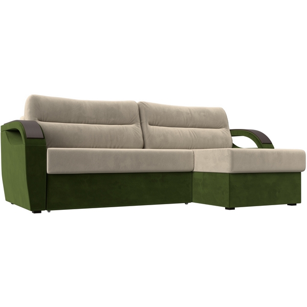 

Угловой диван Форсайт правый (основа микровельвет бежевый, компаньон микровельвет зеленый) Лига Диванов 100779, Бежевый;зеленый, Форсайт 100779