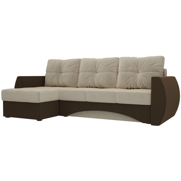 

Угловой диван Сатурн левый (основа микровельвет бежевый, компаньон микровельвет коричневый) Лига Диванов 101053L, Сатурн 101053L