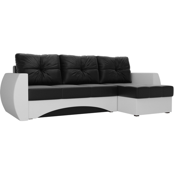 

Угловой диван Сатурн правый (основа экокожа черная, компаньон экокожа белая) Лига Диванов 101069, Сатурн 101069