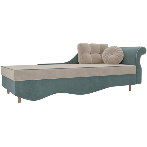 

Кушетка Лорд правый (основа велюр бежевый, компаньон велюр бирюзовый) Лига Диванов 101212, Бежевый;бирюзовый, Лорд 101212