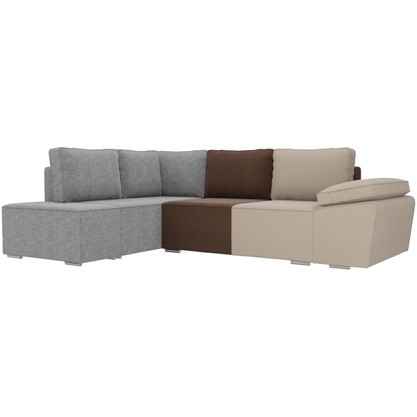 

Угловой диван Хьюго левый угол (Рогожка серый) Лига Диванов 101265L, Серый;бежевый;коричневый, Хьюго 101265L