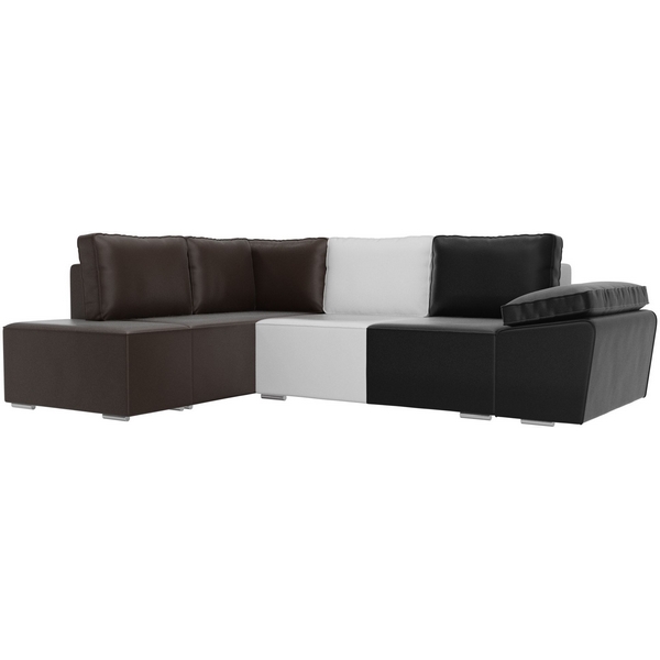 

Угловой диван Хьюго левый угол (Экокожа черный) Лига Диванов 101273L, Черный;коричневый;белый, Хьюго 101273L