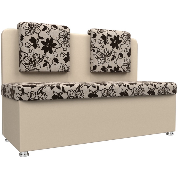 

Кухонный прямой диван Маккон 2-х местный (основа Рогожка Цветы, компаньон экокожа бежевая) Лига Диванов 101355, Бежевый, Маккон 101355