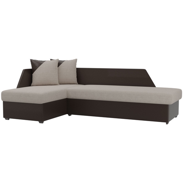 

Угловой диван Андора левый (основа рогожка бежевая, компаньон экокожа коричневая) Лига Диванов 102672L, Бежевый;коричневый, Андора 102672L