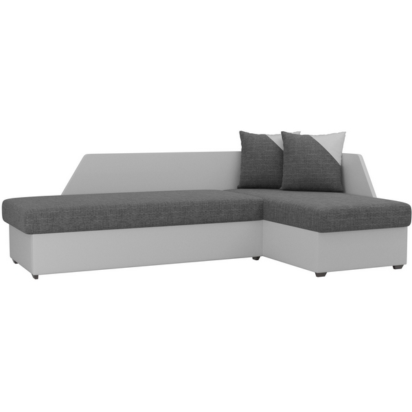 

Угловой диван Андора правый (основа рогожка серая, компаньон экокожа белая) Лига Диванов 102673, Серый;белый, Андора 102673