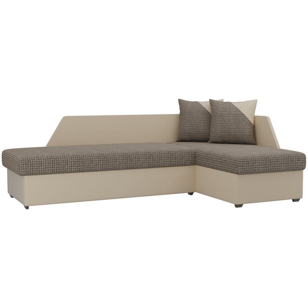 

Угловой диван Андора правый (основа рогожка Корфу 03, компаньон экокожа бежевая) Лига Диванов 102676, Андора 102676