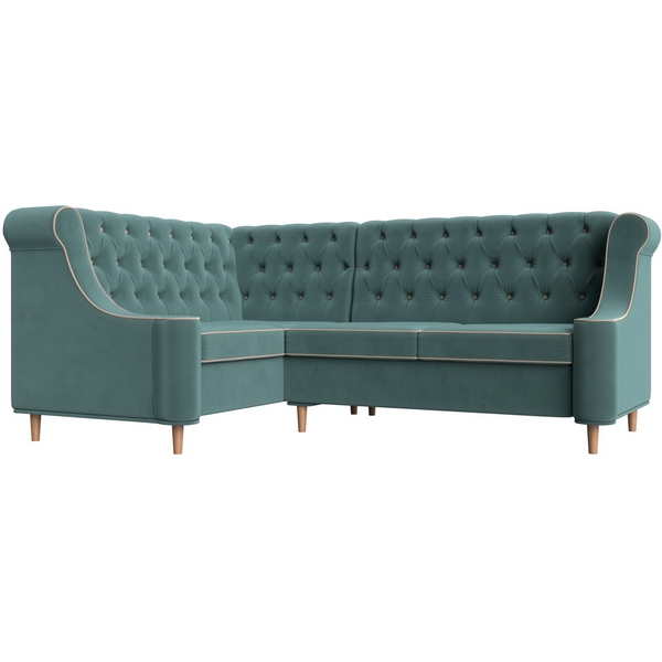 

Угловой диван Бронкс левый (велюр бирюзовый, кант велюр бежевый) Лига Диванов 104568L, Бежевый;бирюзовый, Бронкс 104568L