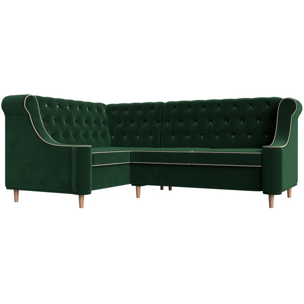 

Угловой диван Бронкс левый (велюр зеленый, кант велюр бежевый) Лига Диванов 104570L, Бежевый;зеленый, Бронкс 104570L