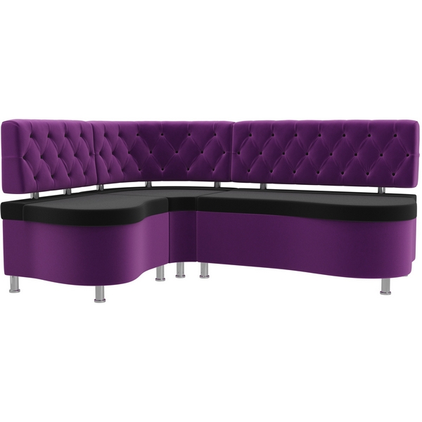 

Кухонный угловой диван Вегас левый (основа микровельвет черный, компаньон микровельвет фиолетовый) Лига Диванов 105183L, Вегас 105183L