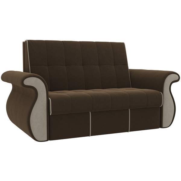 

Диван прямой Родос (основа микровельвет коричневый, компаньон микровельвет бежевый) Лига Диванов 105301, Родос 105301