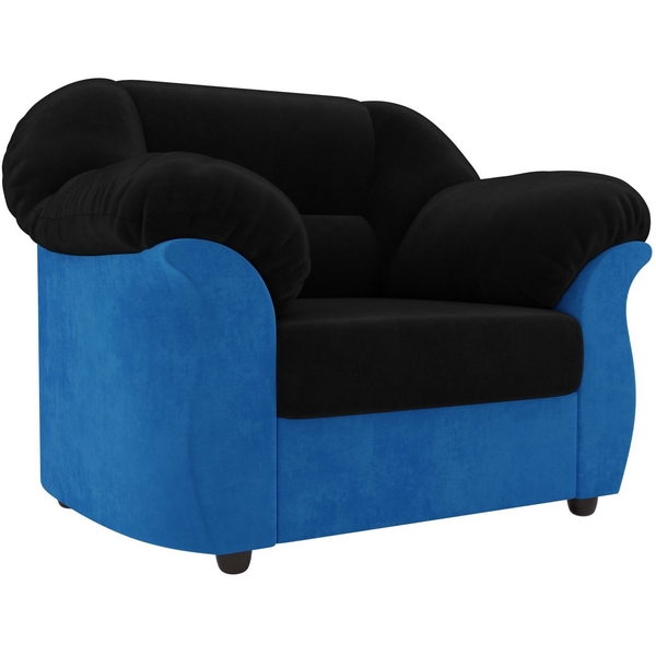 

Кресло Карнелла (основа велюр черный, компаньон велюр голубой) Лига Диванов 105834, Карнелла 105834