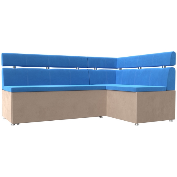 

Кухонный угловой диван Классик правый (основа велюр голубой, компаньон велюр бежевый) Лига Диванов 106590, Классик 106590