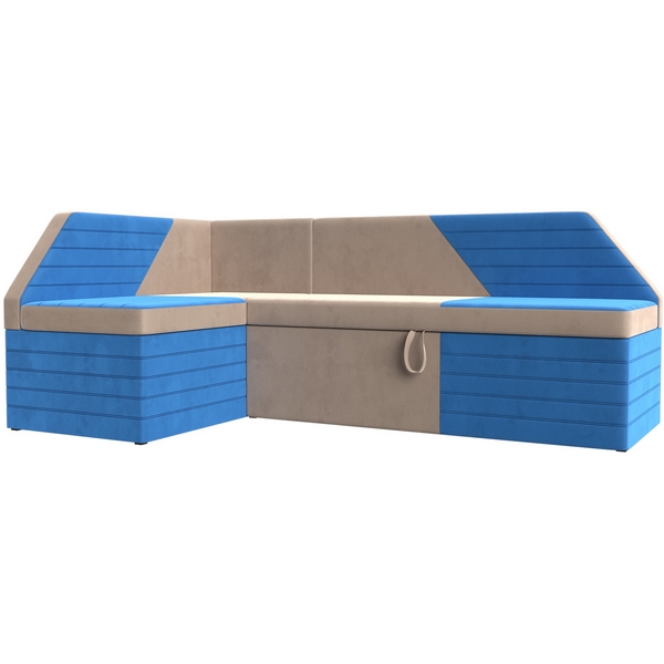 

Кухонный угловой диван Дуглас левый (основа велюр бежевый, компаньон велюр голубой) Лига Диванов 106901L, Дуглас 106901L