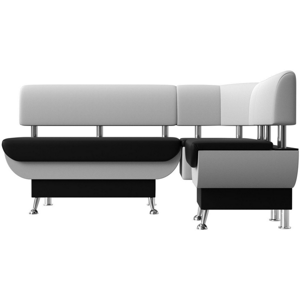 

Кухонный угловой диван Альфа правый (основа экокожа черная, компаньон экокожа белая) Лига Диванов 106948, Черный;белый, Альфа 106948