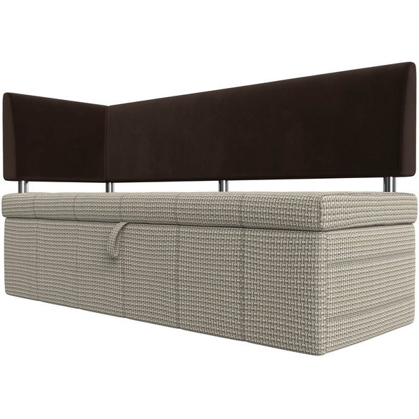 

Кухонный прямой диван Стоун с углом левый (основа рогожка Корфу 02, компаньон микровельвет коричневый) Лига Диванов 107292L, Коричневый;корфу, Стоун 107292L