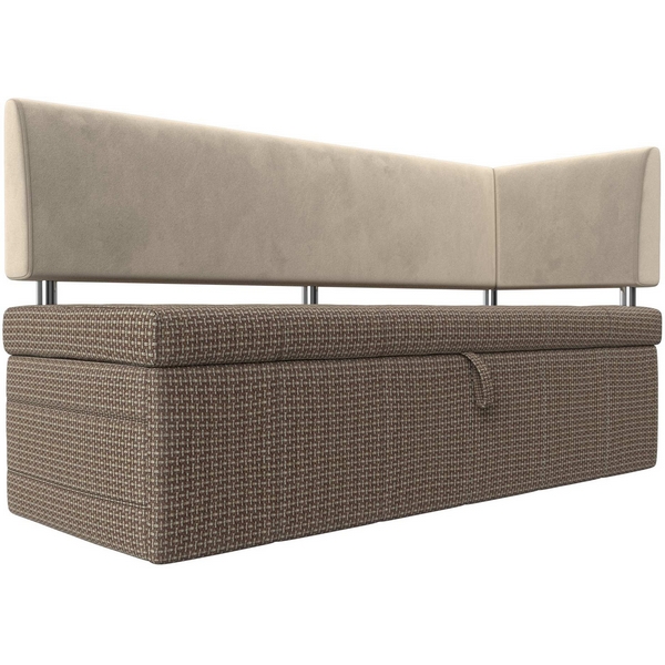 

Кухонный прямой диван Стоун с углом правый (основа рогожка Корфу 03, компаньон микровельвет бежевый) Лига Диванов 107293, Бежевый;корфу, Стоун 107293