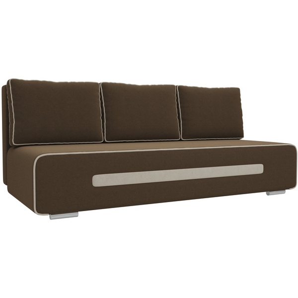 

Прямой диван Приам (микровельвет коричневый, кант микровельвет бежевый) Лига Диванов 107406, Приам 107406