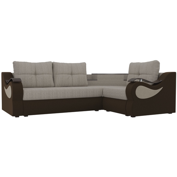 

Угловой диван Митчелл (основа рогожка Корфу 02, компаньон микровельвет коричневый) Лига Диванов 107583, Коричневый;корфу, Митчелл 107583