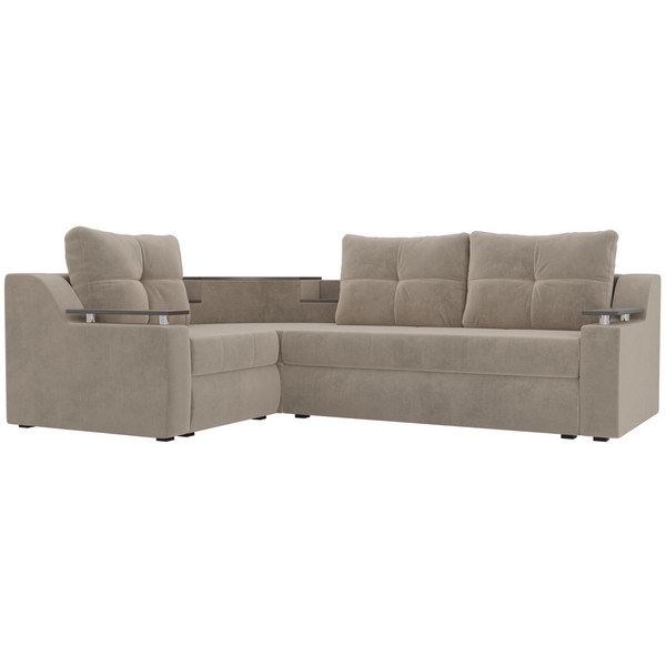 

Угловой диван Тесей левый (велюр бежевый) Лига Диванов 107611L, Тесей 107611L