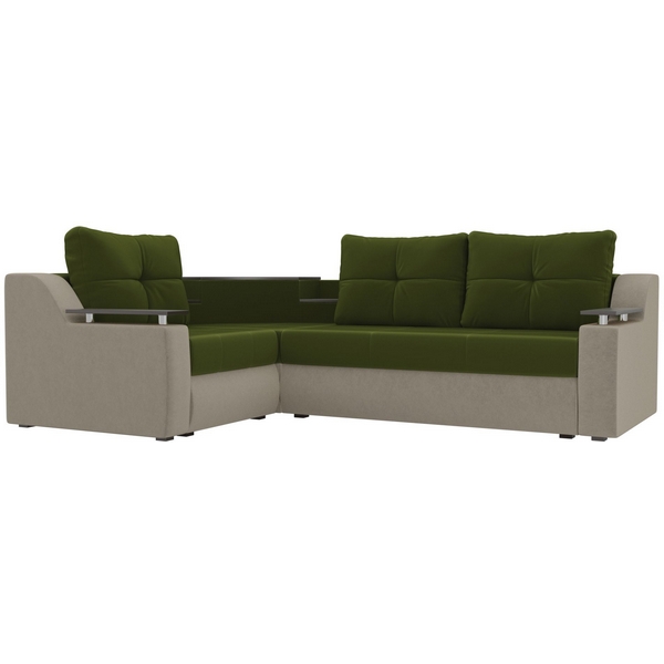 

Угловой диван Тесей левый (основа микровельвет зеленый, компаньон микровельвет бежевый) Лига Диванов 107624L, Бежевый;зеленый, Тесей 107624L