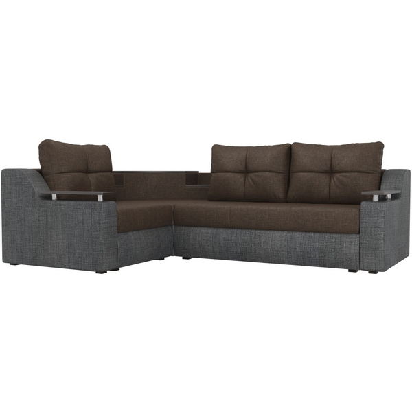 

Угловой диван Тесей левый (основа рогожка коричневая, компаньон рогожка серая) Лига Диванов 107638L, Серый;коричневый, Тесей 107638L