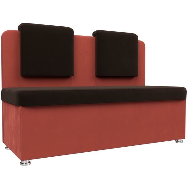 

Кухонный прямой диван Маккон 2-х местный (основа микровельвет коричневый, компаньон микровельвет коралловый) Лига Диванов 109174, Маккон 109174