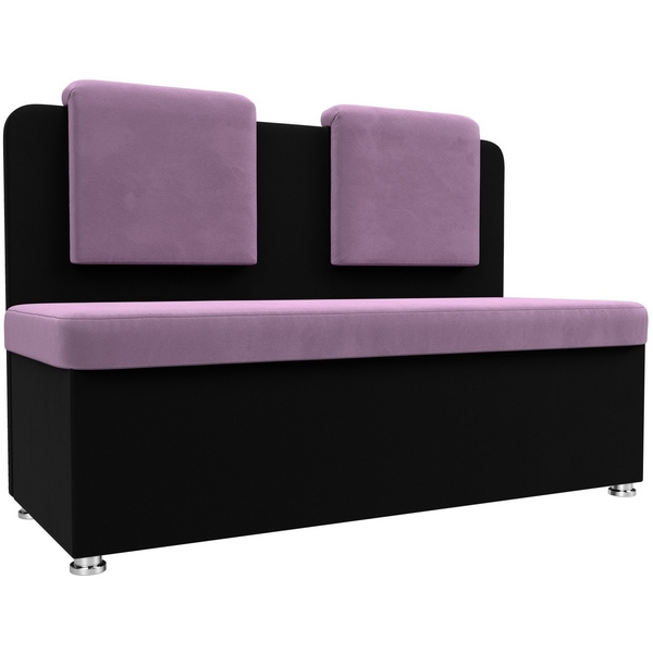 

Кухонный прямой диван Маккон 2-х местный (основа микровельвет сиреневый, компаньон микровельвет черный) Лига Диванов 109177, Маккон 109177