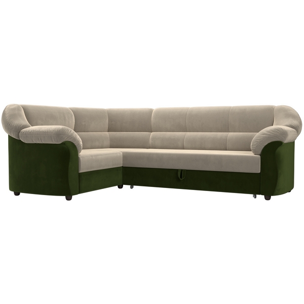

Диван угловой Карнелла левый (основа микровельвет бежевый, компаньон микровельвет зеленый) Лига Диванов 109559L, Бежевый;зеленый, Карнелла 109559L