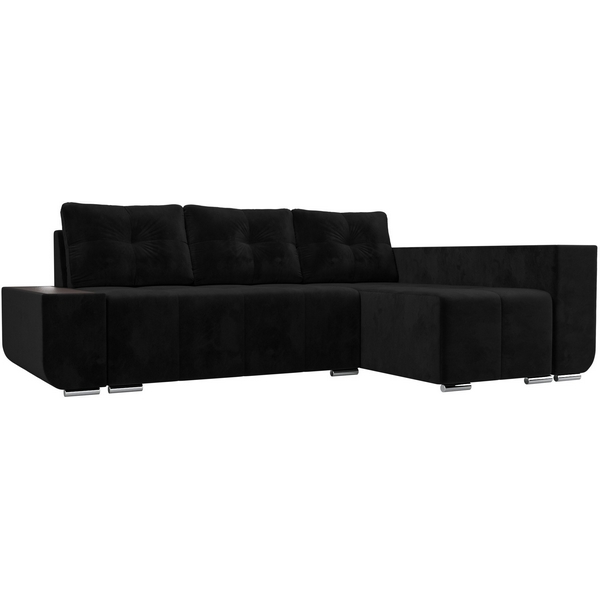 

Угловой диван Амадэус Люкс правый (велюр черный) Лига Диванов 109714, Амадэус Люкс 109714