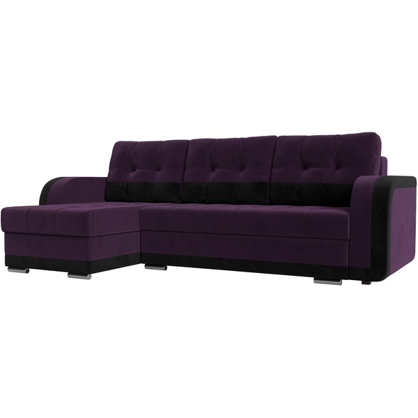 

Угловой диван Марсель левый (основа велюр фиолетовый, компаньон велюр черный) Лига Диванов 109986L, Марсель 109986L