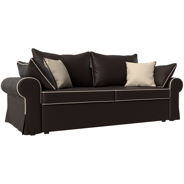 

Диван прямой Элис (экокожа коричневая, кант экокожа бежевая, подушки экокожа КОР/кор/беж) Лига Диванов 110323, Коричневый, Элис 110323