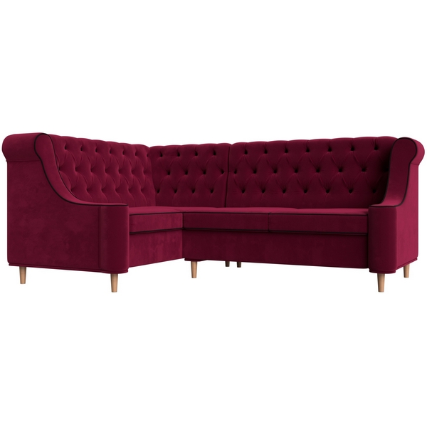 

Угловой диван Бронкс левый (микровельвет бордовый) Лига Диванов 110360L, Бронкс 110360L