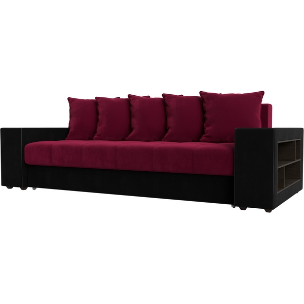 

Диван прямой Дубай полки справа (Микровельвет красный) Лига Диванов 110559R, Черный;бордовый, Дубай 110559R
