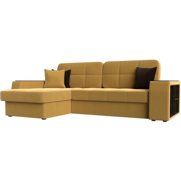 

Угловой диван Брюссель левый (микровельвет желтый) Лига Диванов 110655L, Брюссель 110655L