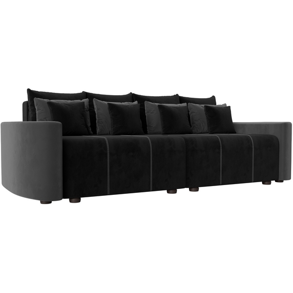 

Диван прямой Бристоль (основа велюр черный, компаньон велюр серый, подушки велюр ЧЕРН/сер/черн) Лига Диванов 110676, Серый;черный, Бристоль 110676