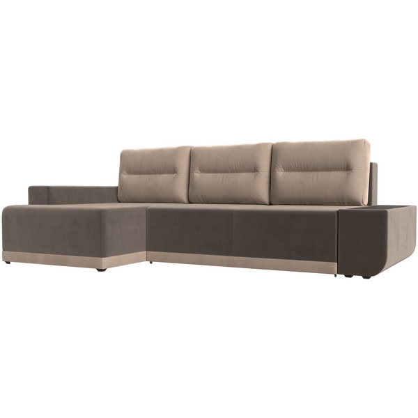 

Угловой диван Чикаго левый угол (основа велюр коричневый, подушки и вставка велюр бежевый) Лига Диванов 110731L, Бежевый;коричневый, Чикаго 110731L