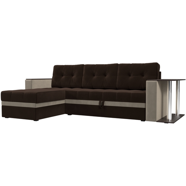 

Угловой диван Атланта М левый (основа микровельвет коричневый, компаньон микровельвет бежевый) Лига Диванов 110803L, Бежевый;коричневый, Атланта 110803L