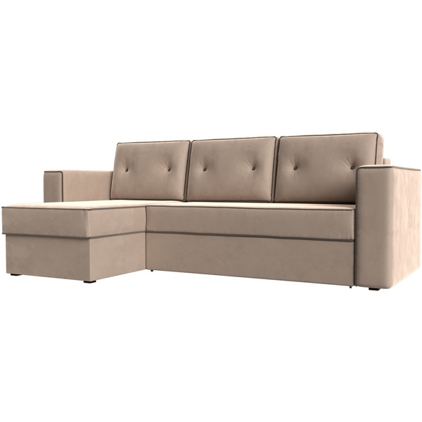 

Угловой диван Принстон левый (велюр бежевый, кант велюр коричневый) Лига Диванов 110840L, Бежевый;коричневый, Принстон 110840L