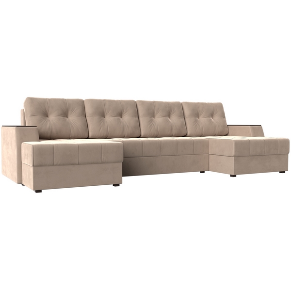 

П-образный Диван Эмир (велюр бежевый) Лига Диванов 110966, Эмир 110966