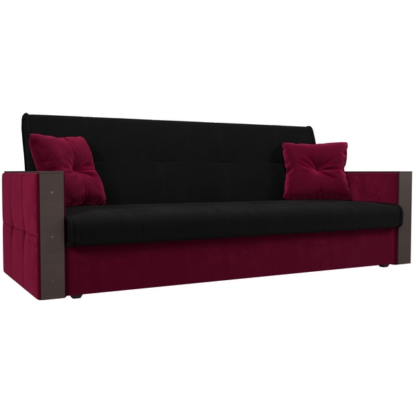 

Прямой диван книжка Валенсия (основа микровельвет черный, компаньон микровельвет бордовый) Лига Диванов 111048, Черный;бордовый, Валенсия 111048