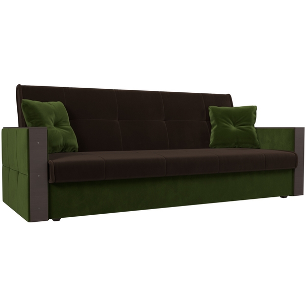 

Прямой диван книжка Валенсия (основа микровельвет коричневый, компаньон микровельвет зеленый) Лига Диванов 111052, Зеленый;коричневый, Валенсия 111052