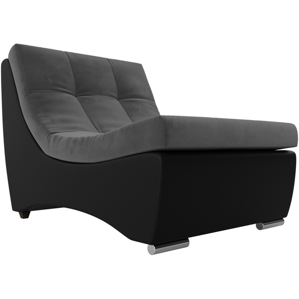 

Модуль Монреаль кресло (основа велюр серый, компаньон экокожа черная) Лига Диванов 111427, Серый;черный, Монреаль 111427