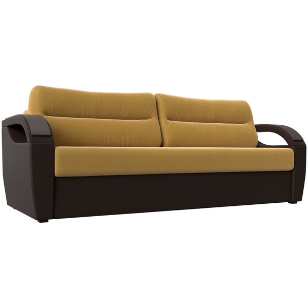 

Прямой диван Форсайт (основа микровельвет желтый, компаньон экокожа коричневая) Лига Диванов 111754, Коричневый;желтый, Форсайт 111754