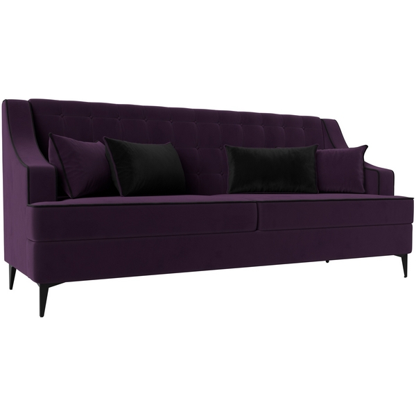 

Прямой диван Марк (велюр фиолетовый, кант велюр черный, подушки велюр ФИО/ЧЕР) Лига Диванов 111900, Марк 111900