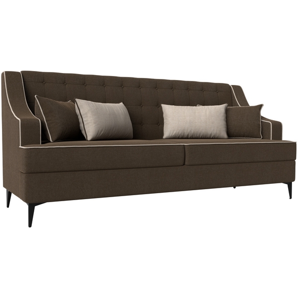 

Прямой диван Марк (рогожка коричневая, кант рогожка бежевая, подушки рогожка КОР/БЕЖ) Лига Диванов 111915, Бежевый;коричневый, Марк 111915