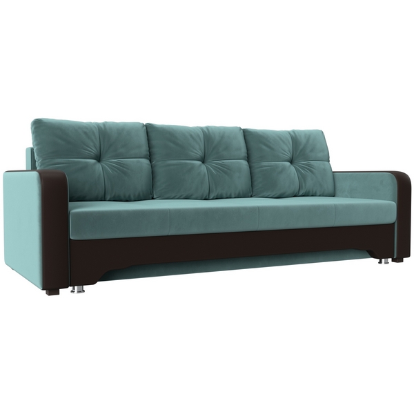 

Диван прямой Ник-3 (основа Велюр Бирюзовый, компаньон экокожа коричневая) Лига Диванов 112194, Бирюзовый;коричневый, Ник-3 112194