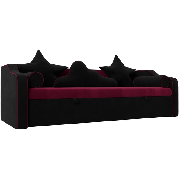 

Детский диван-кровать Рико (основа микровельвет бордовый, компаньон микровельвет черный) Лига Диванов 112262, Черный;бордовый, Рико 112262